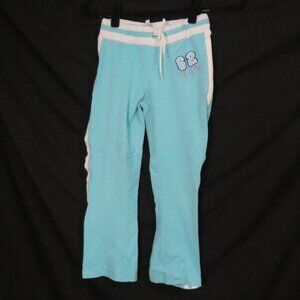 STUDIO BLUES medium Girls Light Blue Flare Exercise Pants With White Stripes